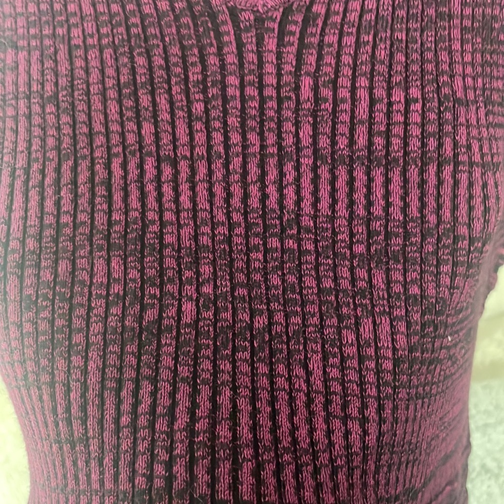 Jessica Simpson Sportswear Marled Purple/Magenta Pink Knit Fit and Flare Dress - Picture 11 of 17
